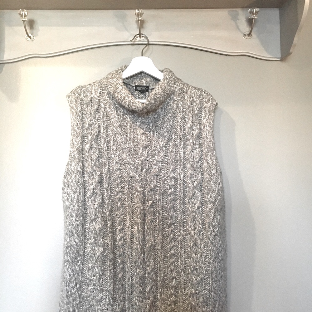 Topshop Cable Knit Sweater Vest